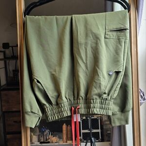 Green Cargo Pants with Red Drawstring